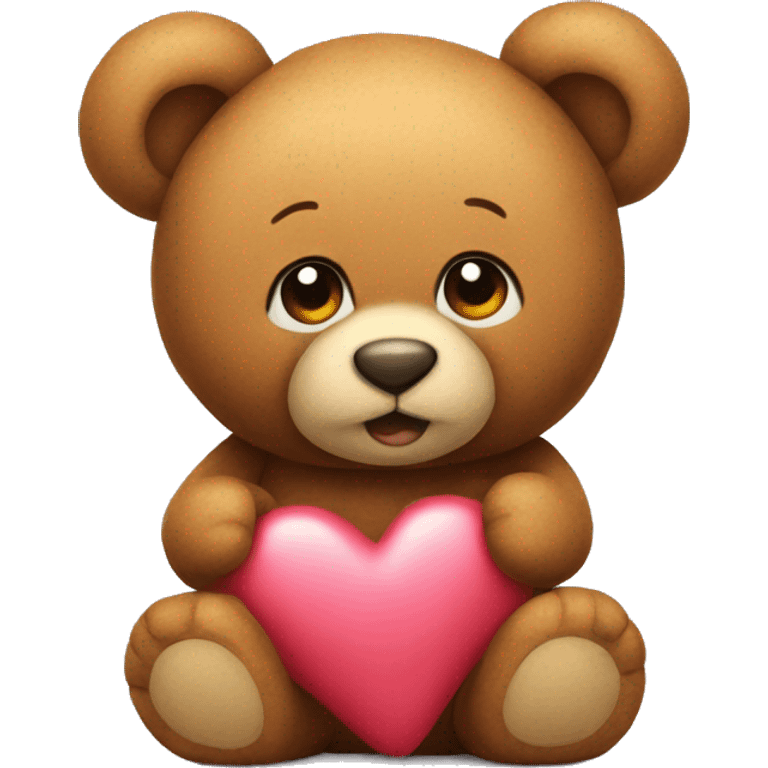 A teddy with a heart emoji