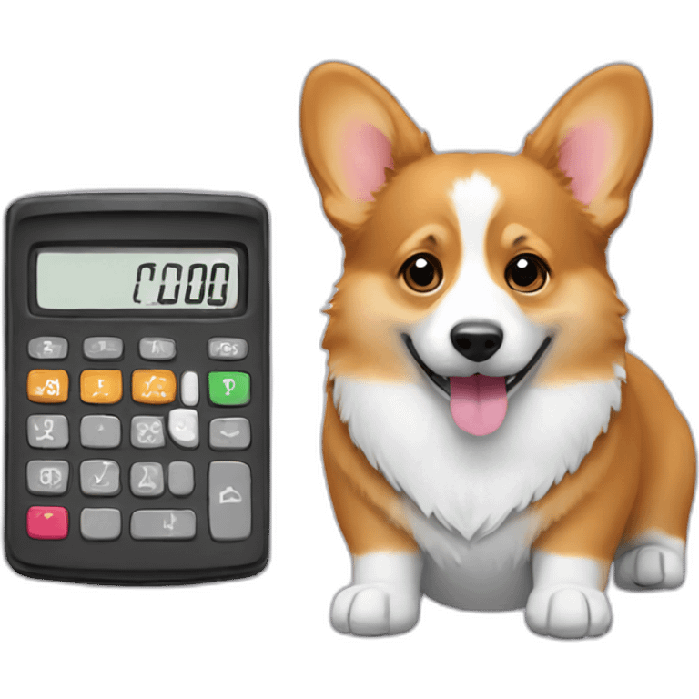 corgi with calculator emoji