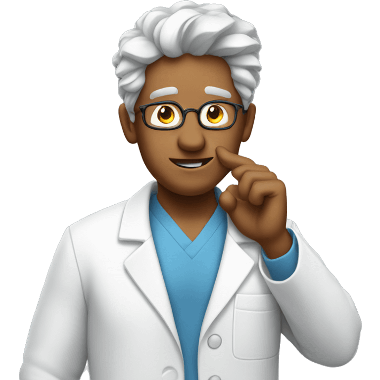 man in lab coat scratching their head emoji