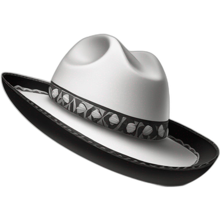 sombrero vueltiao Colores blanco y negro emoji