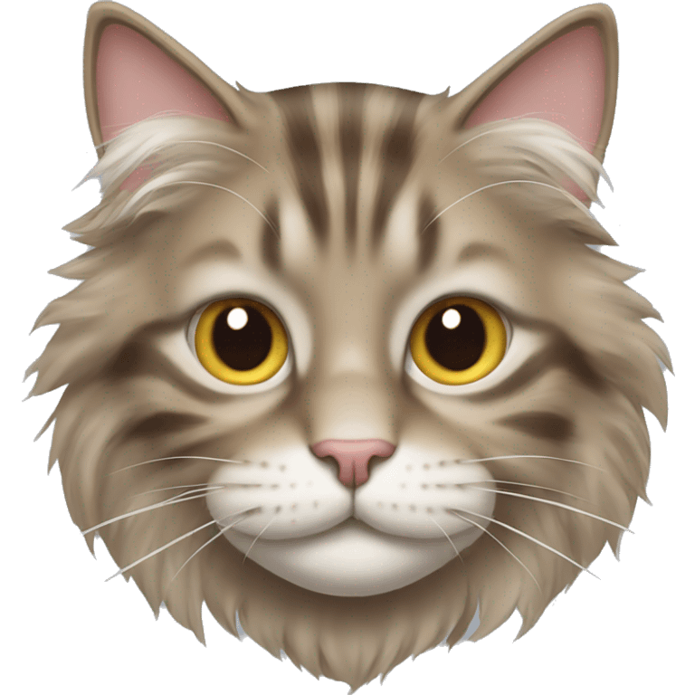 Smiling maine coon cat face emoji