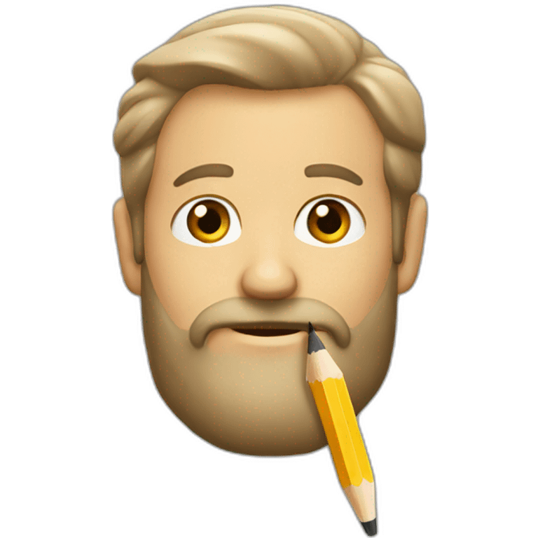 a man with a beard and a pencil behind his ear emoji