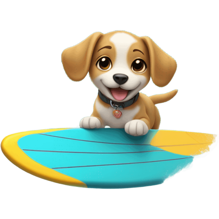 Puppy surfing emoji