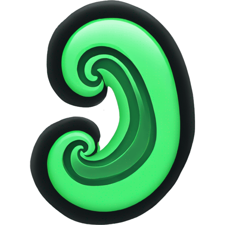 Half black and half Green broken swirl heart emoji