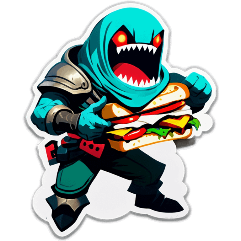 Pyke from League of Legends eating dirty sandwich emoji