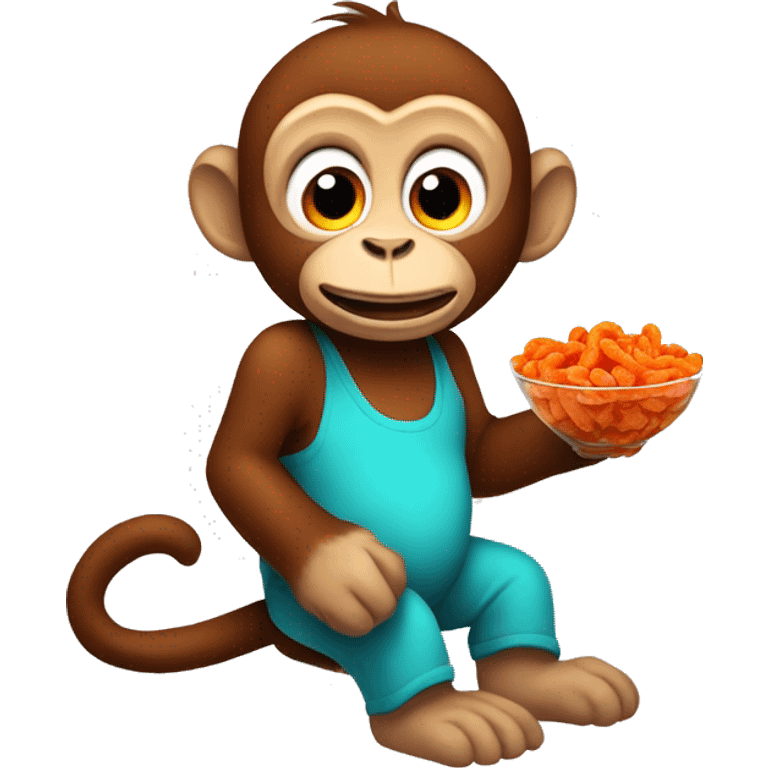 monkey eating hot cheetos emoji