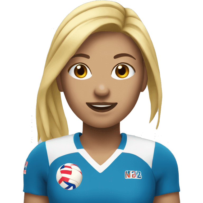 Voley player female with blonde hair playing emoji