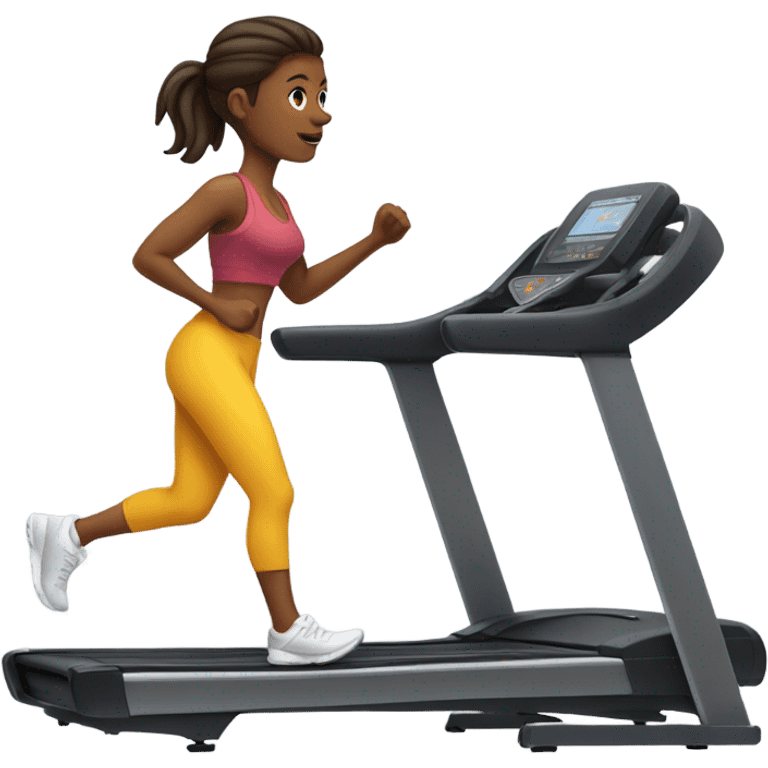 Lady walking on treadmill emoji