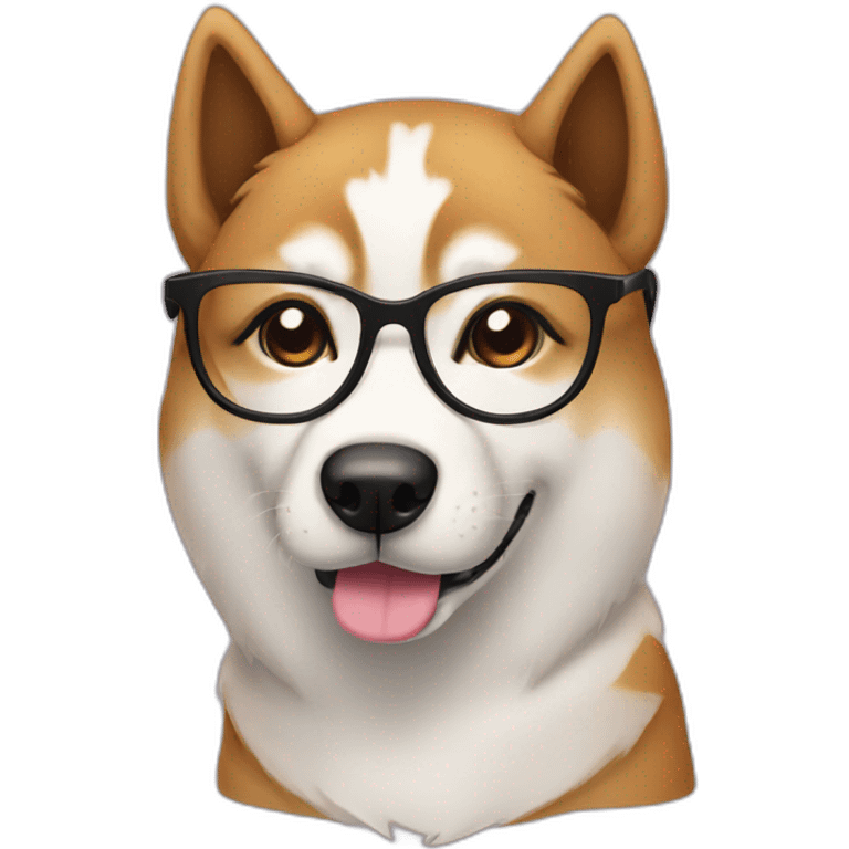 Siba inu with glasses emoji