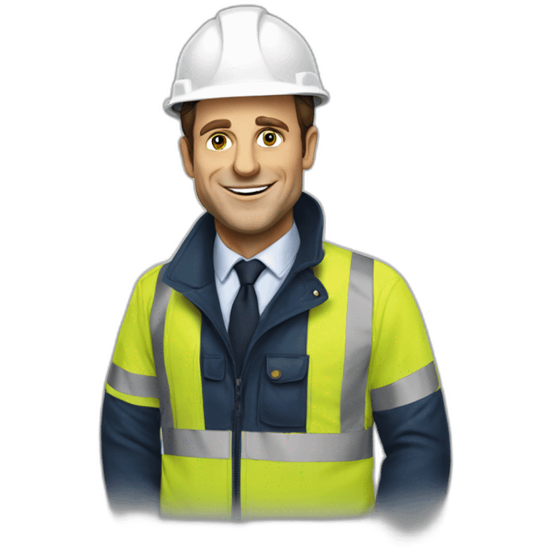 Emanuel Macron en tenu de chantier  emoji