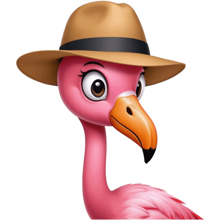 Flamingo with Fedora ￼ emoji