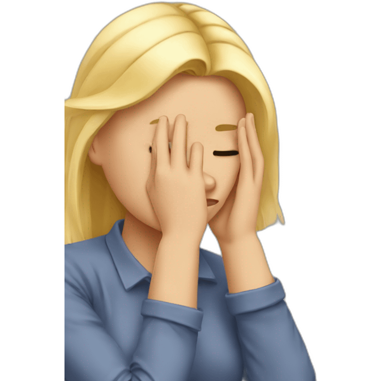 Blond girl facepalm emoji