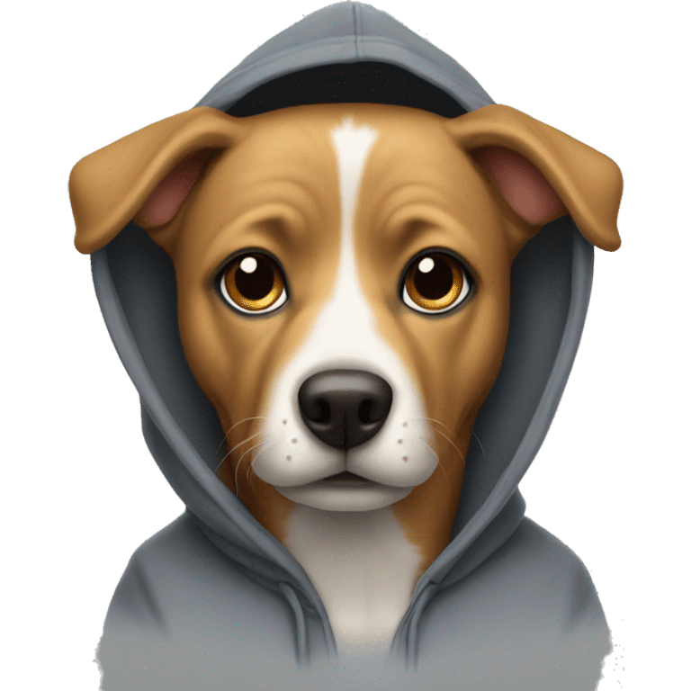 Dog wearing a hoddie emoji