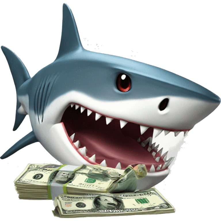 Shark eating dollars emoji