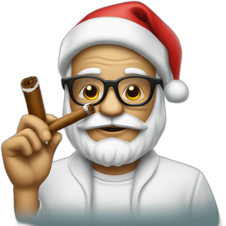 santa with a cigar and thug life glasses emoji