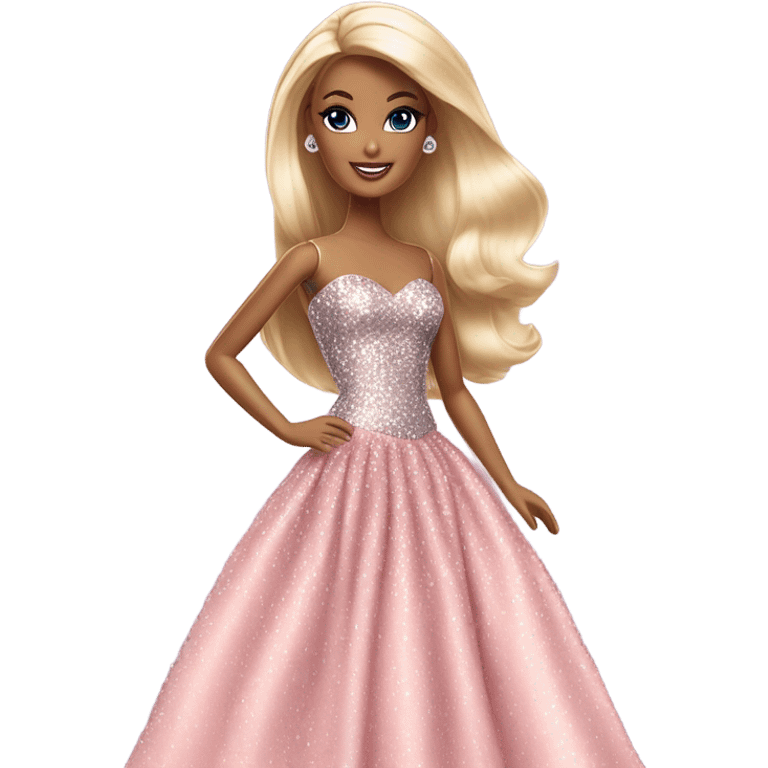 Barbie doll in a prom dress emoji