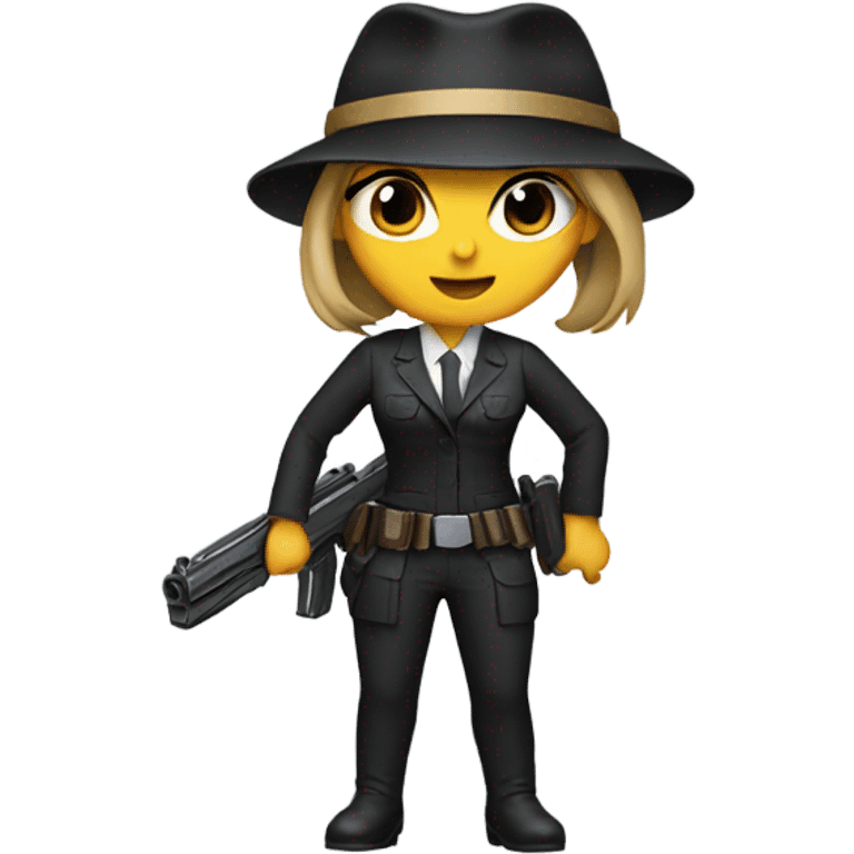 Female agent with gun emoji