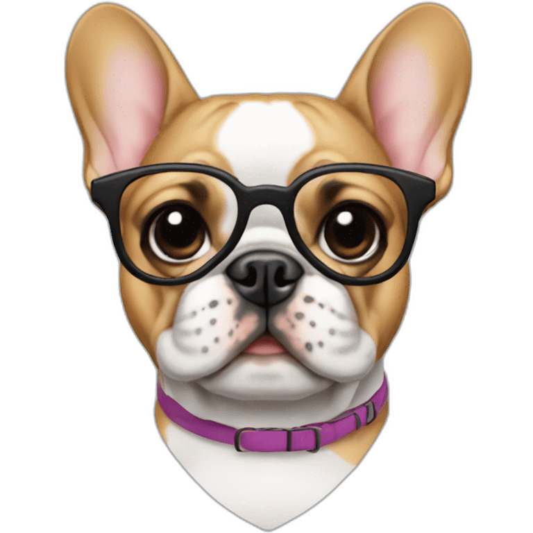 frenchie with glasses emoji