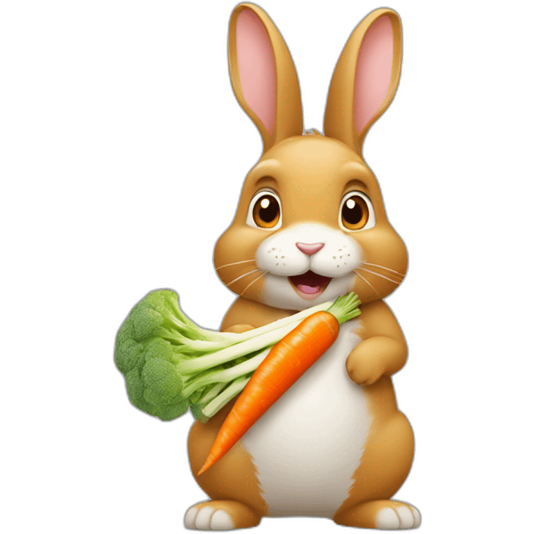 Un lapin qui mange une carotte emoji