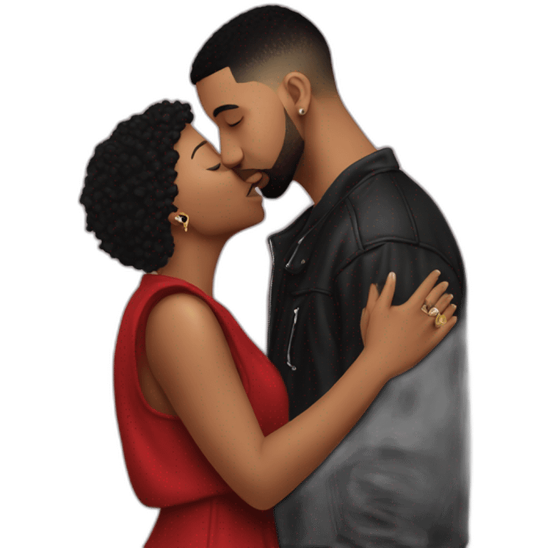 drake kissing 21savage emoji