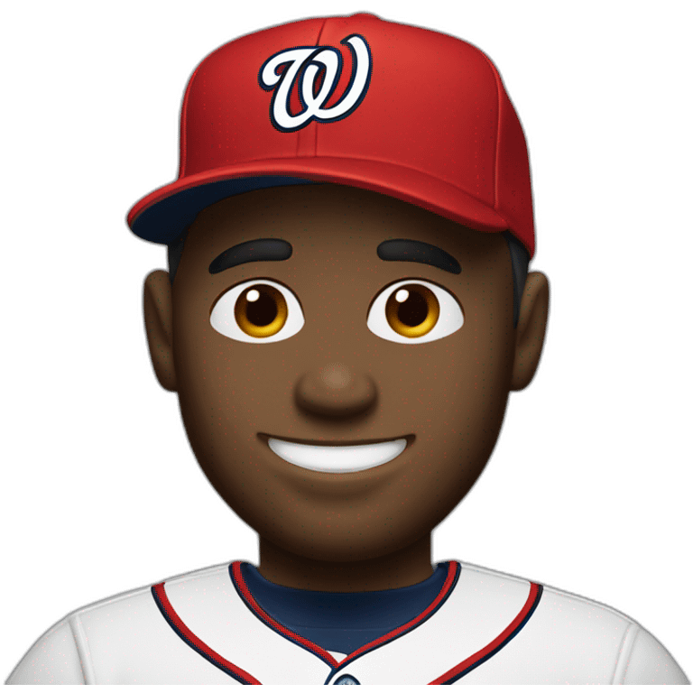 White skinned Man with Washington nationals hat emoji