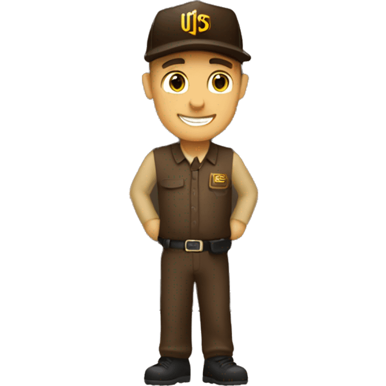 UPS truck with a ups guy emoji