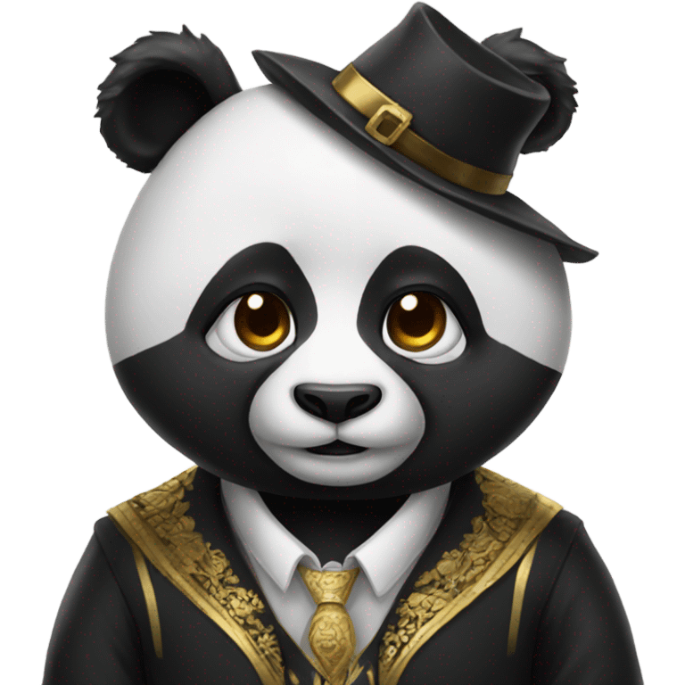 Panda wearing rich clothes emoji