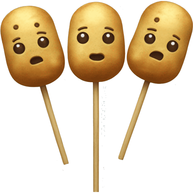 Three potatoes dango string on stick emoji