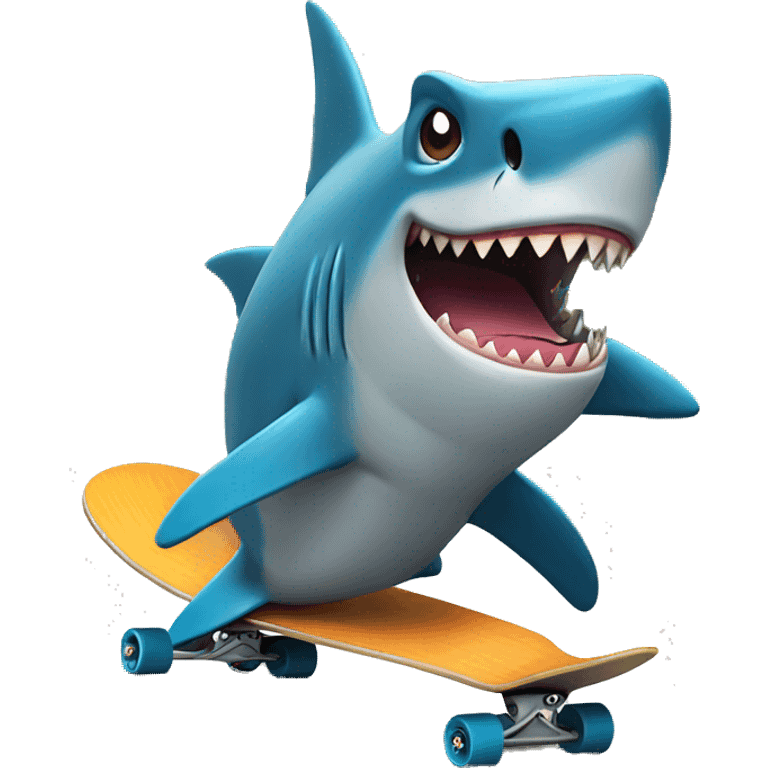 shark on a skateboard emoji