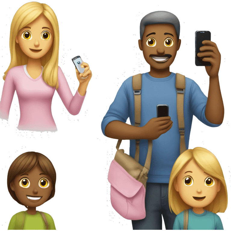 parents check where their kids are by smart phone emoji