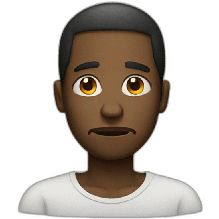 Black man with a sad face emoji