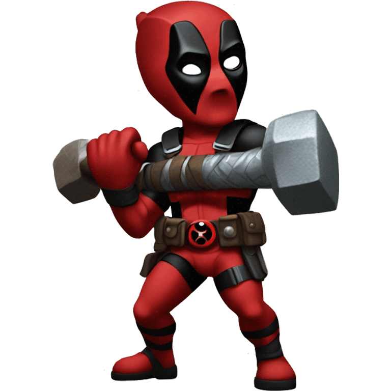 Deadpool throwing thors hammer emoji