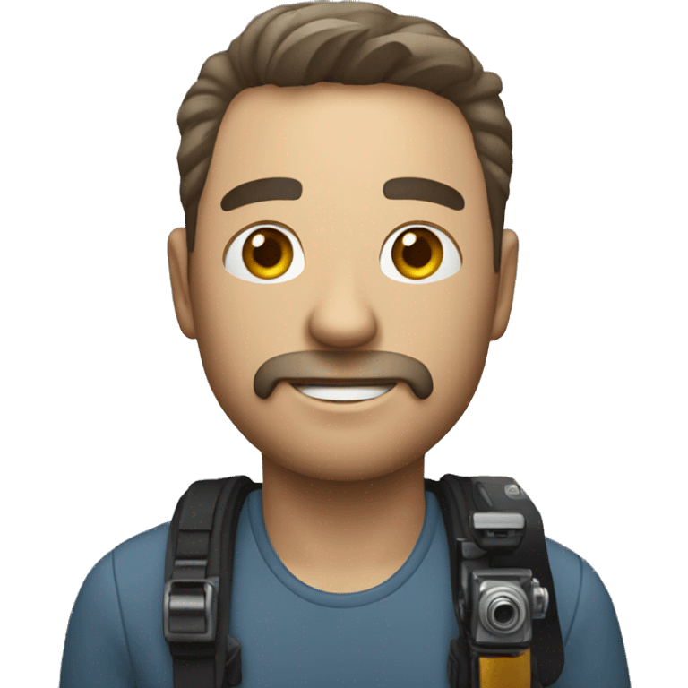 a man with a cinematic camera emoji