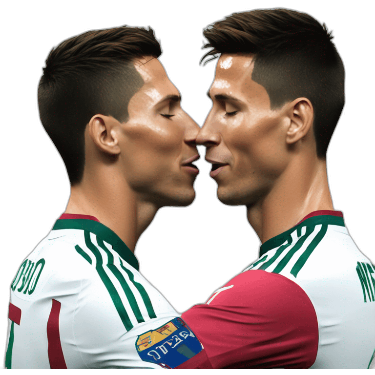 ronaldo kiss messi emoji