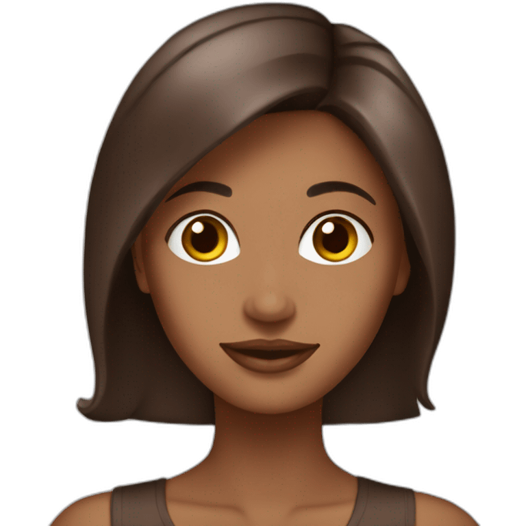 mujer de cabello cafe chocolate  emoji