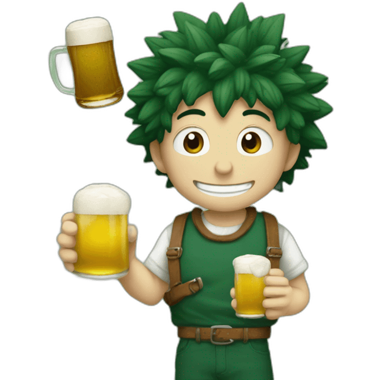 Deku qui boit une biere emoji