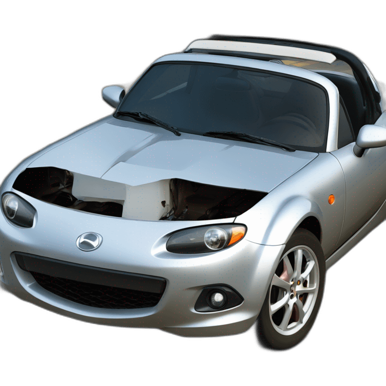 mazda mx5 grise accidentée emoji