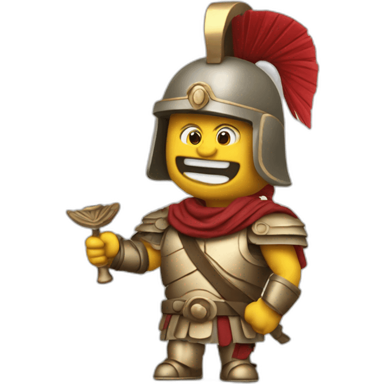 Trojan soldier waving a pointy object emoji