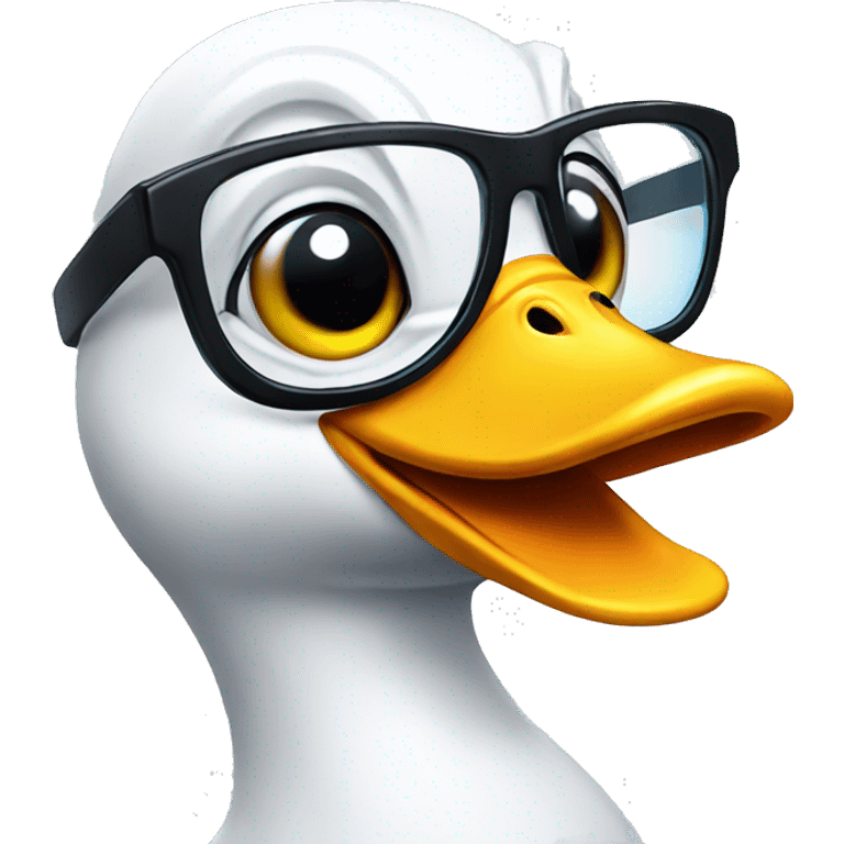 Duck with glasses emoji