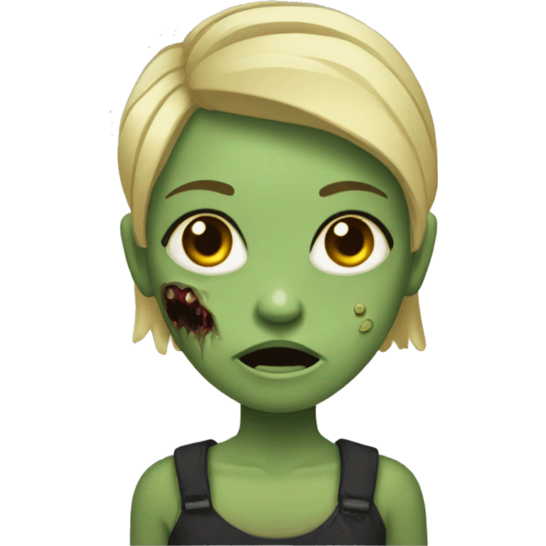 girl zombie with blonde and short hair emoji