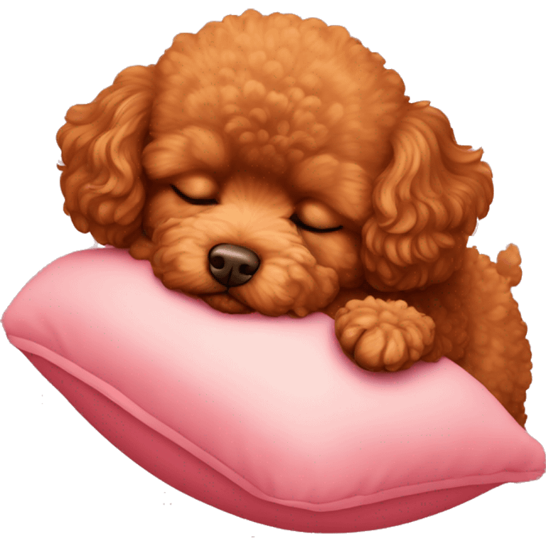 red toy poodle sleeping emoji