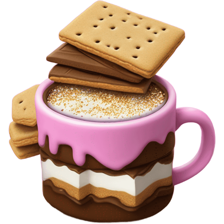 S’more’s with hot pink chocolate and glitter  emoji