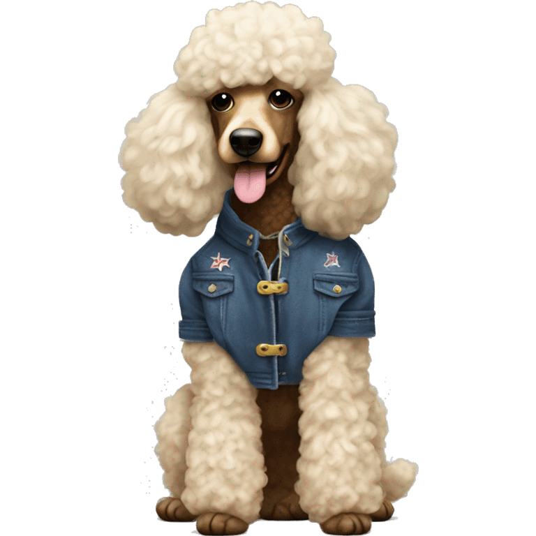 oversized poodle with cowboys jacket emoji