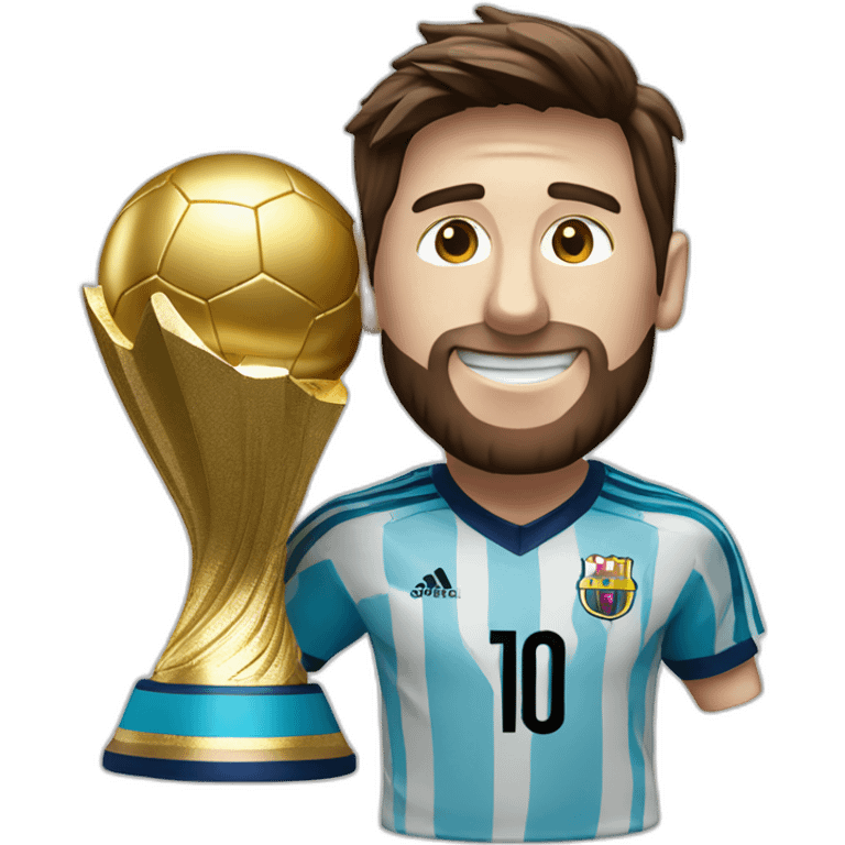 messi world cup football trophy emoji