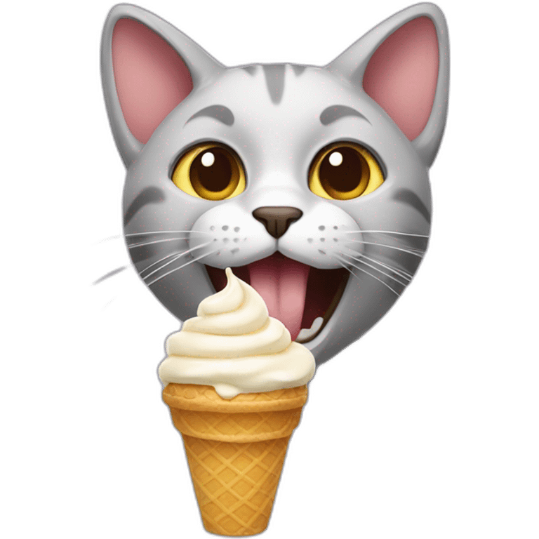 cat eating icecream emoji