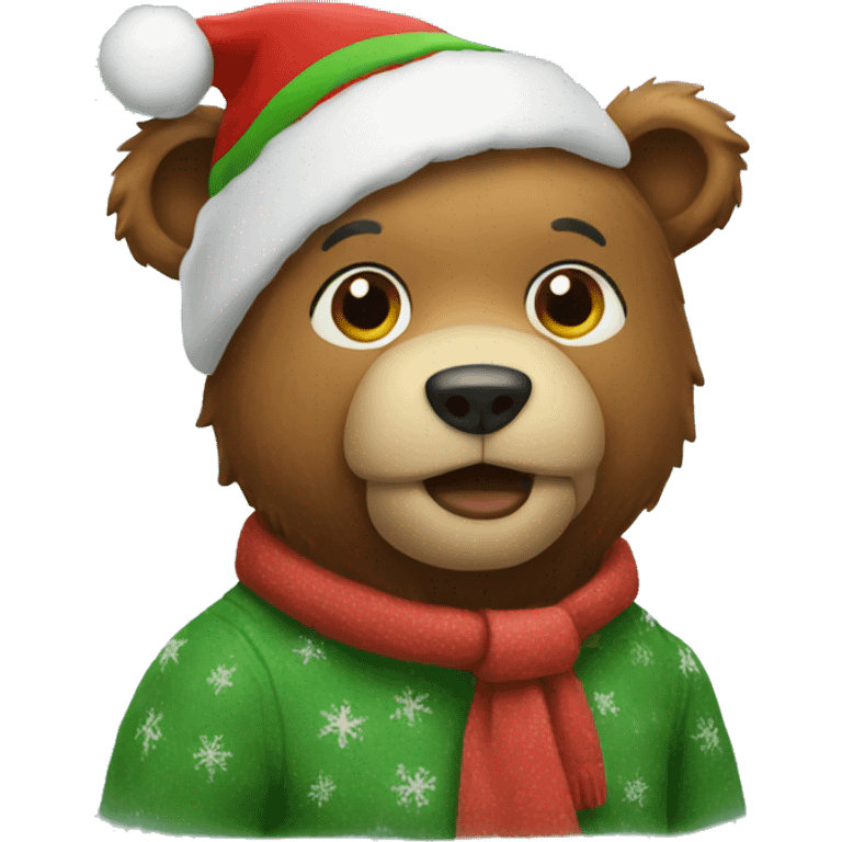 Christmas bear emoji