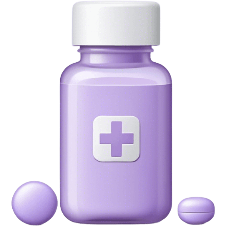 Aesthetic packaging of medicines in lavender color emoji