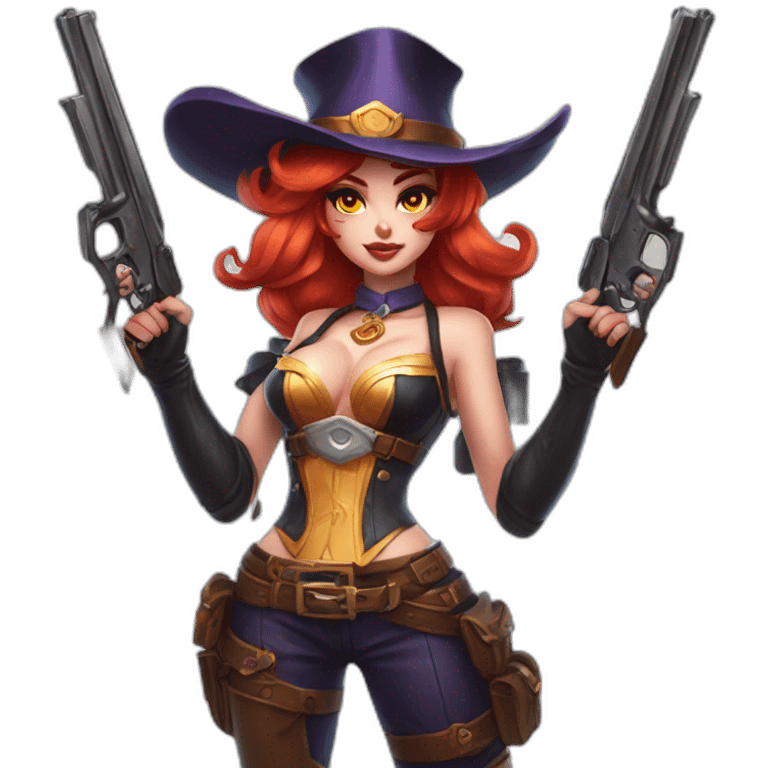 miss fortune with her guns league of legends full body emoji