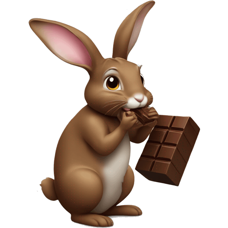 rabbit eating a chocolate emoji