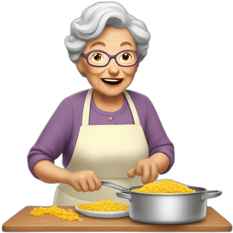 Granny coocking eat emoji